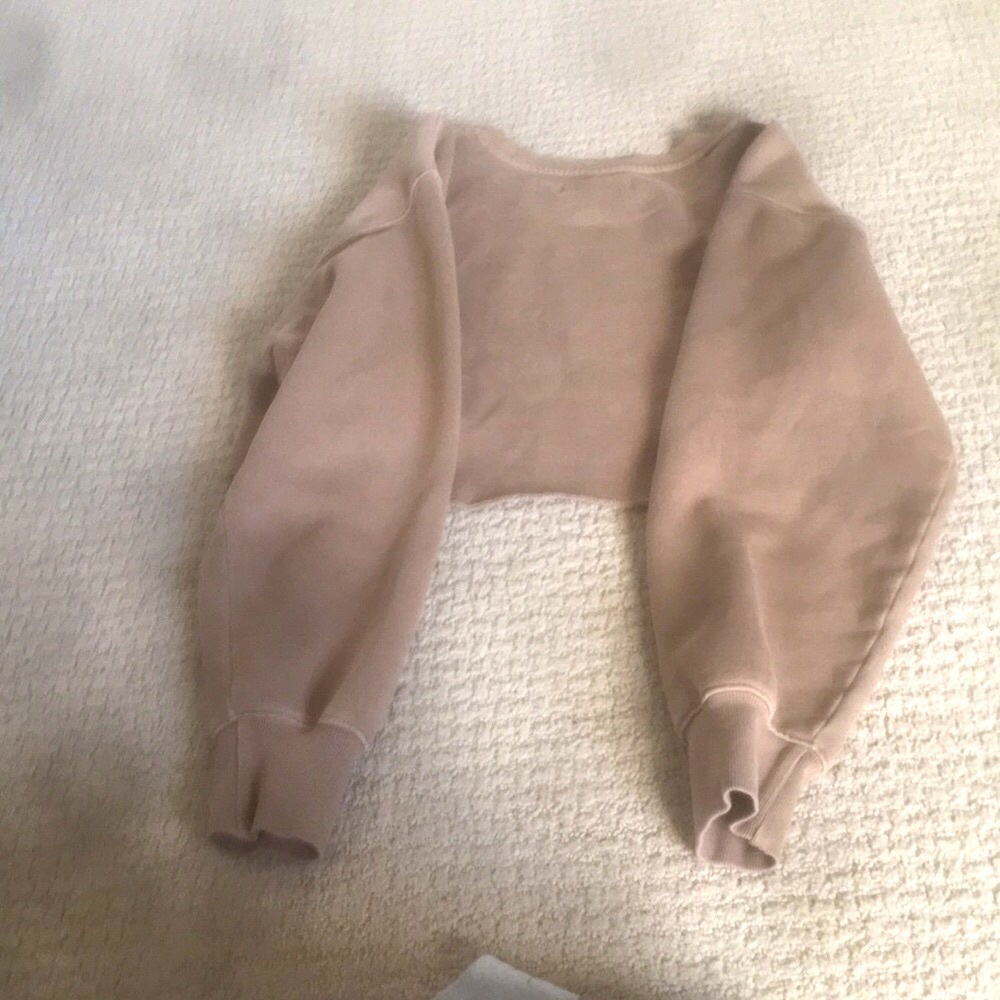 TNA Airy Fleece Boyfriend Cropped Sweatshirt - Tan - Picture 2 of 6